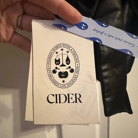 Cider Black High neck Ruched  Knotted Mini Dress w/Branded Tag - Picture 4 of 5